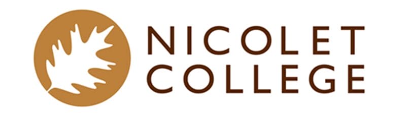 Nicolet College logo with an oak leaf emblem.