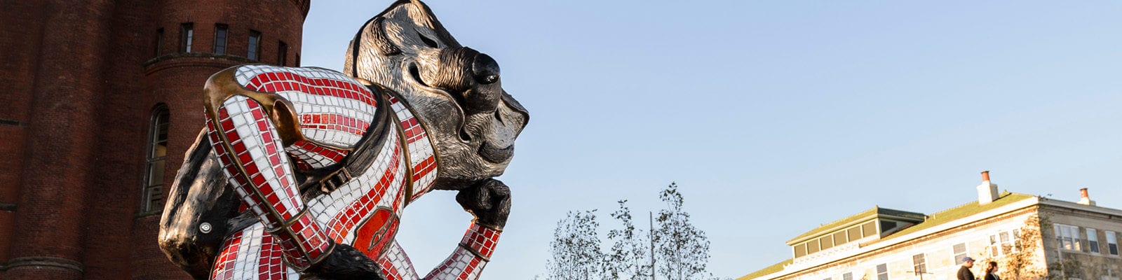 Bucky Badger statue in Alumni Park
