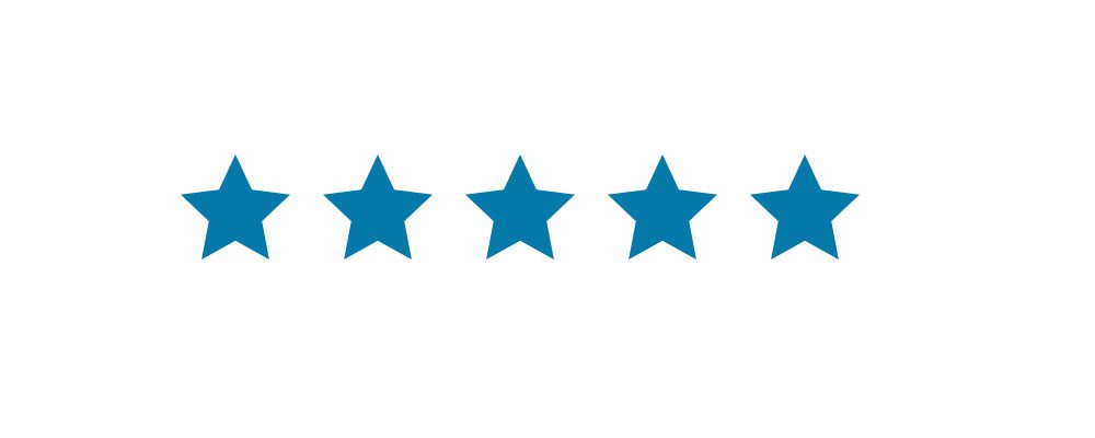 Graphic of five blue stars