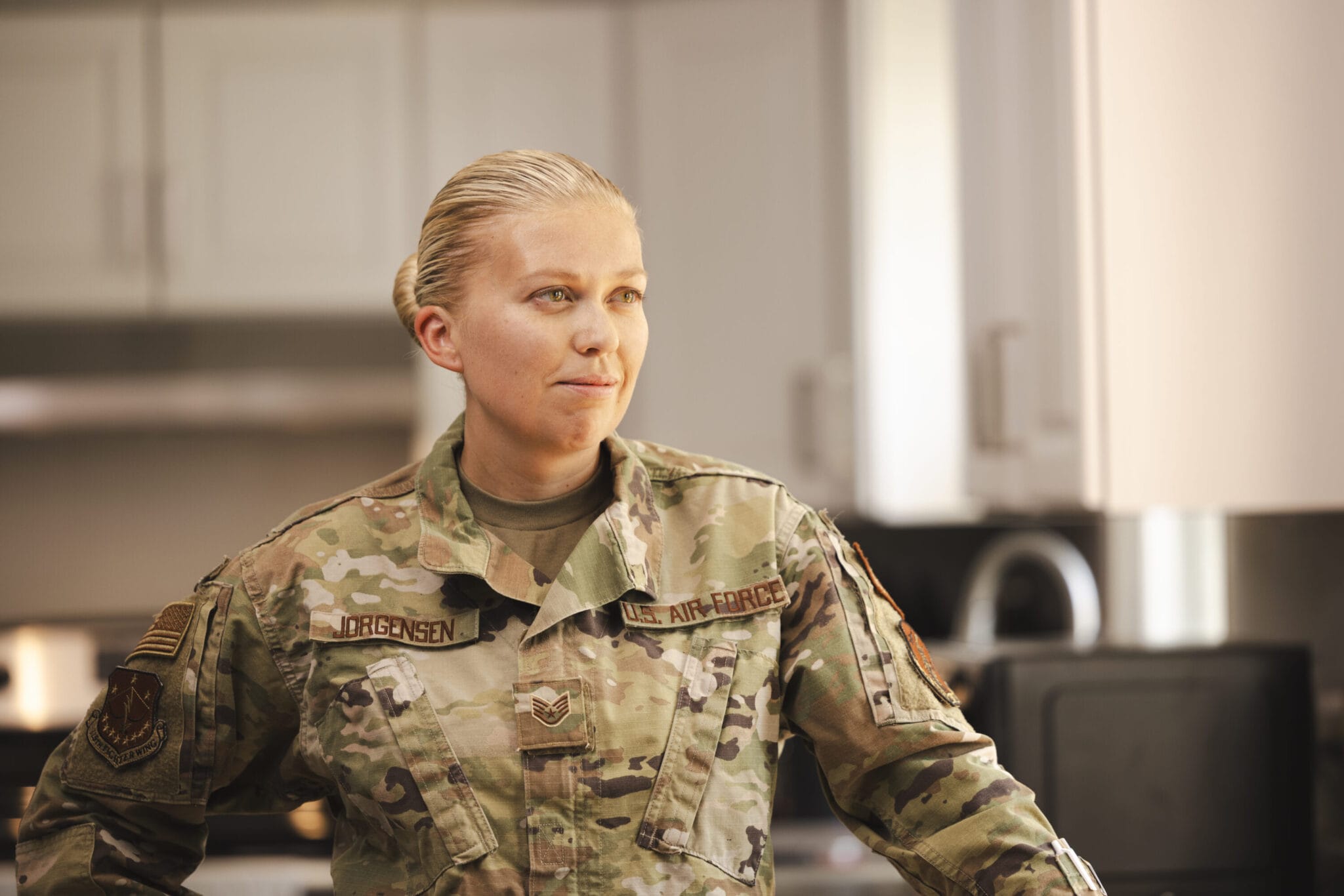 Kristy Jorgensen in her U.S Air Force fatigues